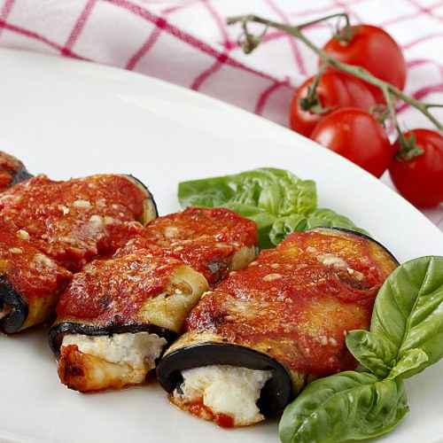Oven Baked Aubergine Rolls