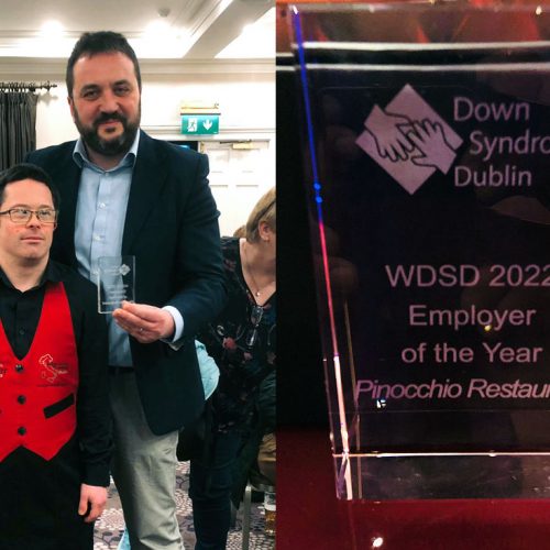 Down Syndrome Ireland awards Pinocchio as “Employer of the year”