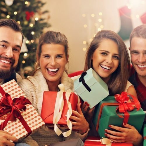Pinocchio: a one-horse open sleigh full of presents